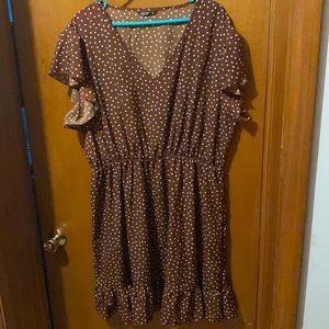 Brown polka dot dress